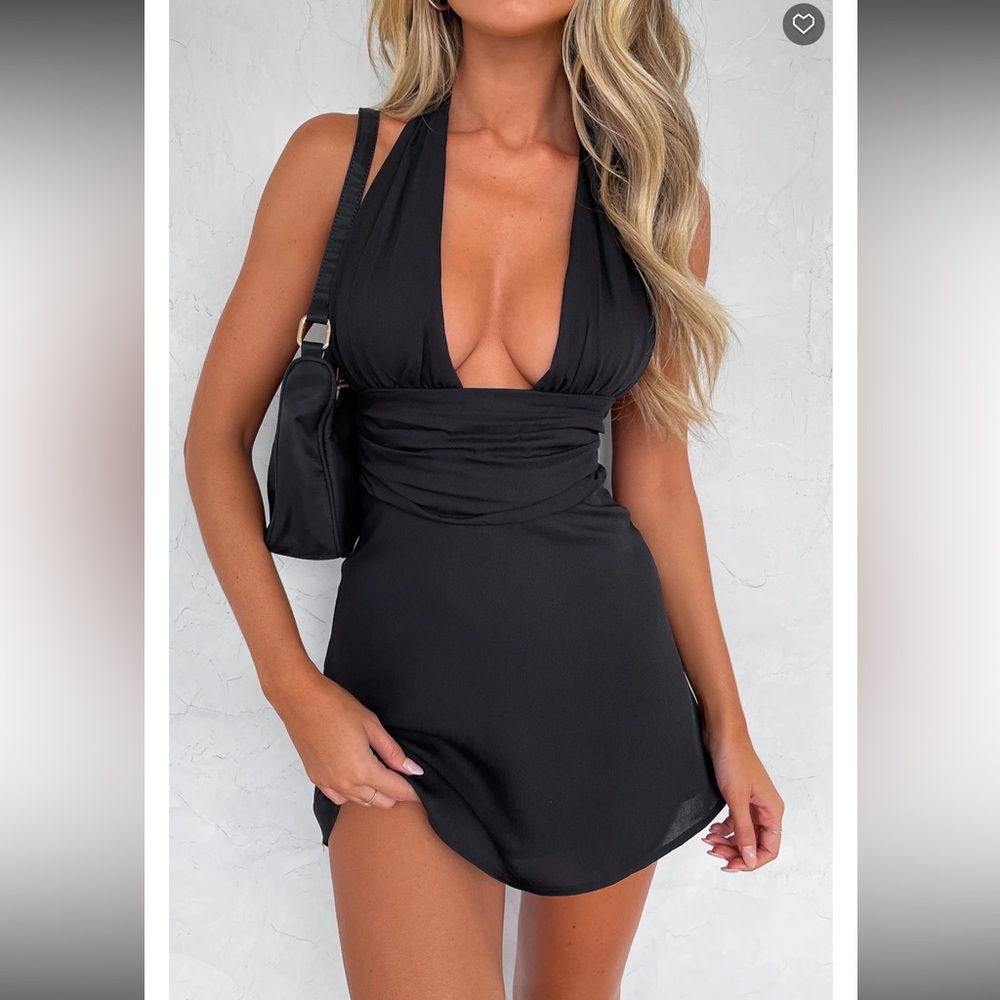 White Fox Black Mini Dress